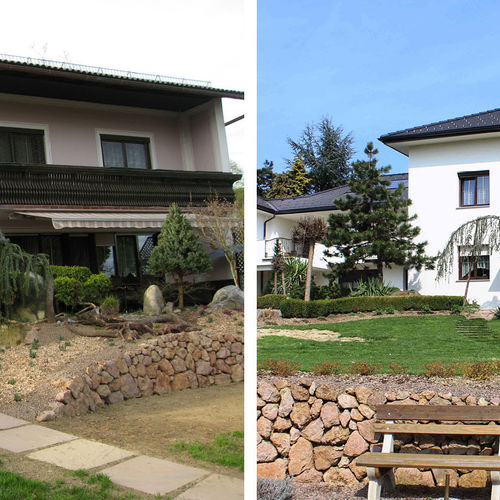 Vorher und Nacher Foto von dem Einfamilienwohnhaus Dollrath